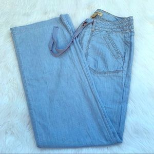 Light Blue Women's Elastic Waist Denim Jeans